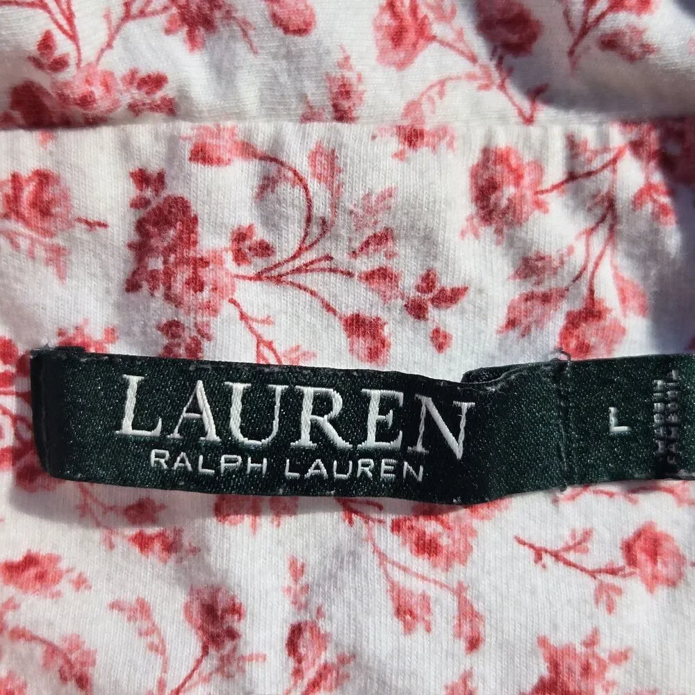 LOT of 2 Lauren Ralph Lauren Womens Nightgown Sleep Shirt Floral Large Cotton - Picture 12 of 14